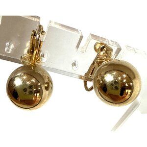 Vintage Coro Gold-Tone Adjustable Clip-On Ball Earrings